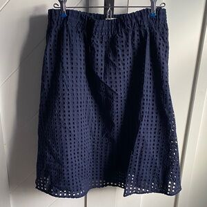 Ava & Viv Navy Eyelet A-Line Skirt
